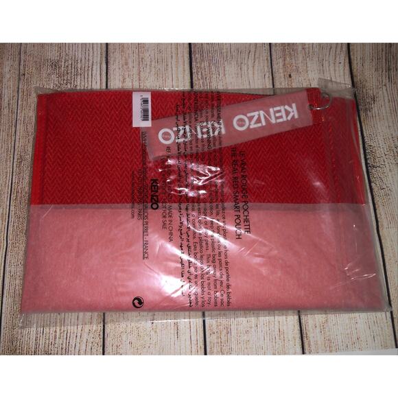 Kenzo Perfumes Red Zippered Cosmetic Pouch Bag Rare New - Picture 7 of 7